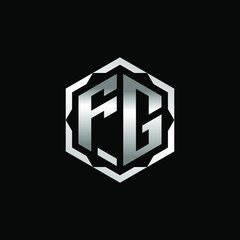 Initial Letters FG Hexagon Logo Design