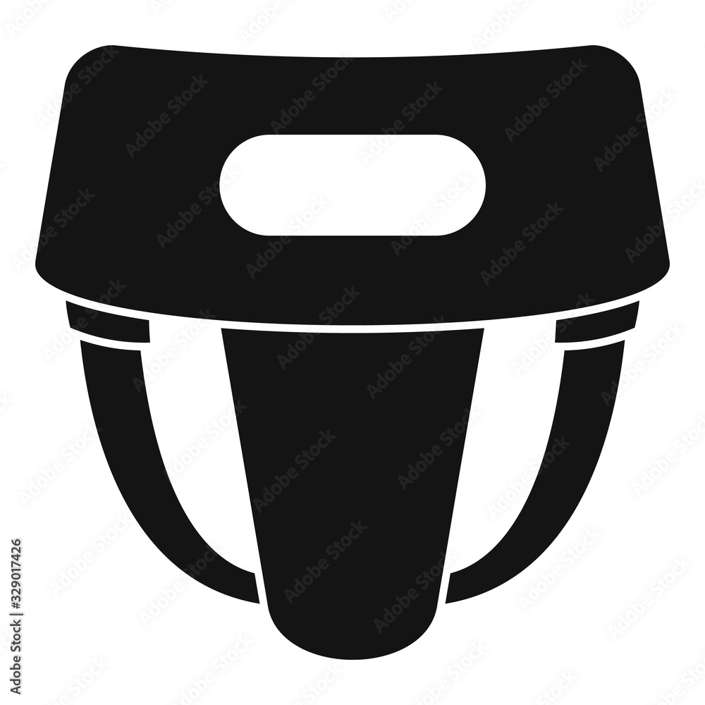 Poster box helmet icon. simple illustration of box helmet vector icon for web design isolated on white back
