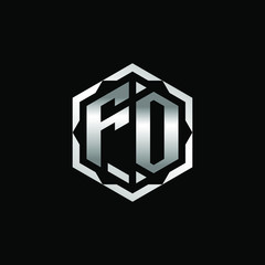 Initial Letters FO Hexagon Logo Design