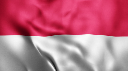 3d Rendered Realistic fabric Shiny Silky waving flag of Monaco 8K Illustration Flag Background Monaco National Flag