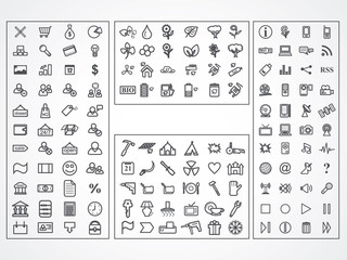 Various Icons for Design. Symbol Collection. Business, Eco, Technology and Other. Jpeg