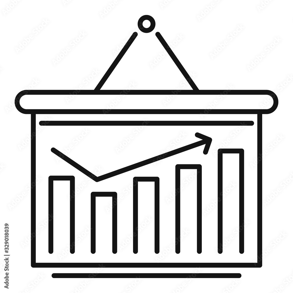 Poster smm graph chart icon. outline smm graph chart vector icon for web design isolated on white backgroun