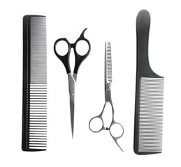 Scissors and combs for cutting hair