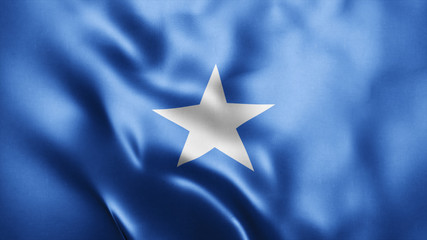 3d Rendered Realistic fabric Shiny Silky waving flag of Somalia 8K Illustration Flag Background Somalia National Flag