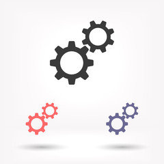 Gears vector icon , lorem ipsum Flat design