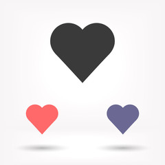 Heart vector icon , lorem ipsum Flat design