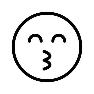 recommend clip art: kiss expression icon with outline style. Suitable for website design, logo, app and ui.