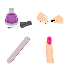 Vector illustration of manicure and makeup sign. Collection of manicure and beauty stock symbol for web.