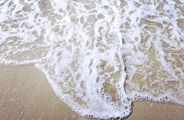 Fototapeta na wymiar sand and water on the seashore as a background
