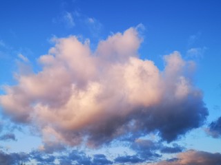 Beautiful clouds on the blue sky
