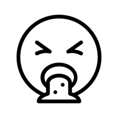 puke expression icon with outline style. Suitable for website design, logo, app and ui.
