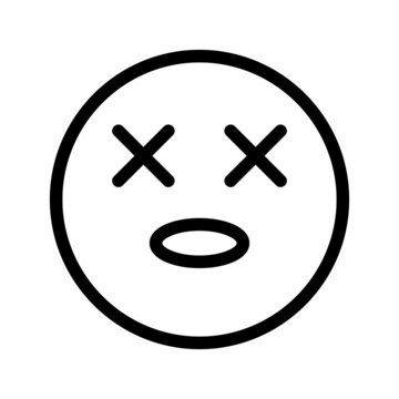 recommend clip art: die expression icon with outline style. Suitable for website design, logo, app and ui.
