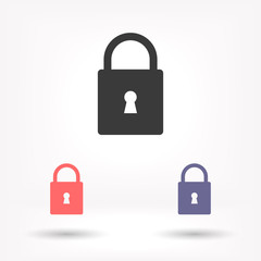 Lock vector icon , lorem ipsum Flat design