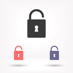 Lock vector icon , lorem ipsum Flat design