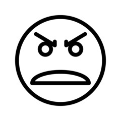 fury expression icon with outline style. Suitable for website design, logo, app and ui.