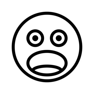 recommend clip art: amazement expression icon with outline style. Suitable for website design, logo, app and ui.