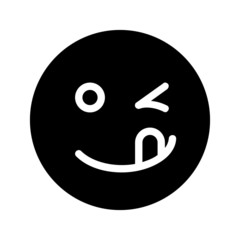 cute expression icon with glyph style. Suitable for website design, logo, app and ui.