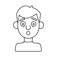 Vector illustration of guy and fright icon. Set of guy and surprise vector icon for stock.