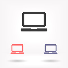 Laptop vector icon , lorem ipsum Flat design