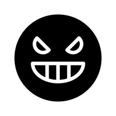 vicious expression icon with glyph style. Suitable for website design, logo, app and ui.