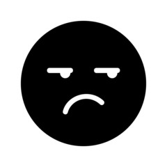 disturbed expression icon with glyph style. Suitable for website design, logo, app and ui.