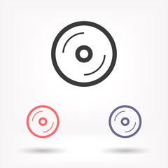 Disk vector icon , lorem ipsum Flat design