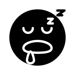 sleep expression icon with glyph style. Suitable for website design, logo, app and ui.