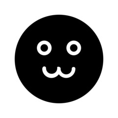 cute expression icon with glyph style. Suitable for website design, logo, app and ui.