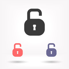 Lock vector icon , lorem ipsum Flat design