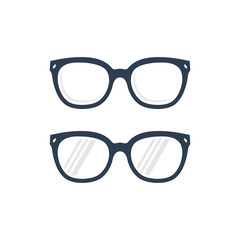 Glasses icon vector, eyeglasses symbol. Accessory pictogram, flat vector sign isolated on white background. Simple vector illustration for graphic and web design