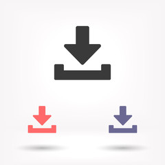 Downloading vector icon , lorem ipsum Flat design