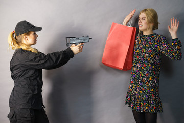 Security guard and shoplifter.