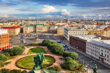 Russia, Saint Petersburg Aerial View from Saint Isaac's Cathedral in of the city
