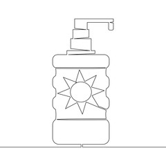 Continuous line drawing moisture Sunscreen concept