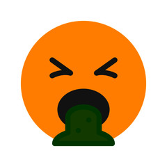 puke expression icon with flat style. Suitable for website design, logo, app and ui.