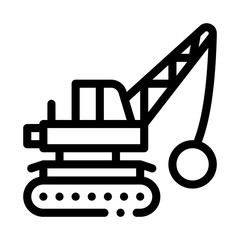 Demolish Machine Icon Vector. Outline Demolish Machine Sign. Isolated Contour Symbol Illustration