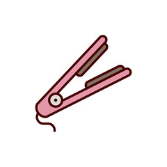 Hair Straightener Vector Filled Outline Icon  style illustration.