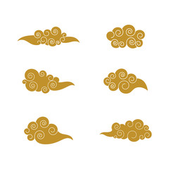 Chinese clouds logo vector illustration
