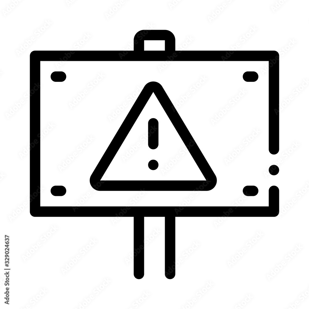 Poster warning nameplate icon vector. outline warning nameplate sign. isolated contour symbol illustration