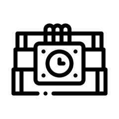 Dynamite Tool Icon Vector. Outline Dynamite Tool Sign. Isolated Contour Symbol Illustration