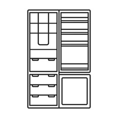 Modern fridge vector icon.Outline vector icon isolated on white background modern fridge.