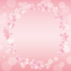 Fototapeta na wymiar 満開の桜の花フレーム09/イラスト素材/背景素材