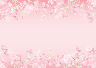 Obraz na płótnie Canvas 満開の桜の花フレーム10/イラスト素材/背景素材