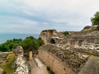 Fototapeta premium Roman ruins - Grottoes of Catullus near Lake Garda - Sirmione, Italy