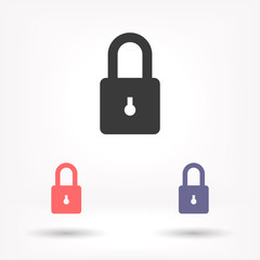 Lock vector icon , lorem ipsum Flat design
