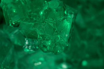 Green sugar crystals is macro
