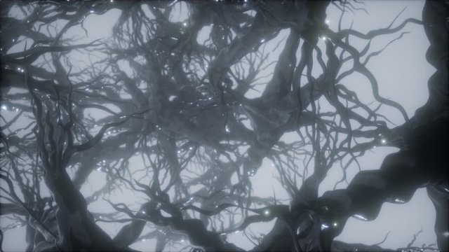 Journey through a neuron cell network inside the brain