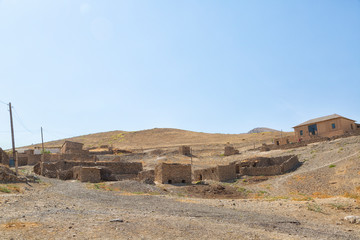 Obraz premium Old houses in a mountain village in Uzbekistan