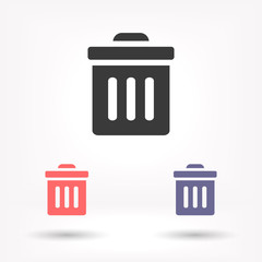 Trash vector icon , lorem ipsum Flat design