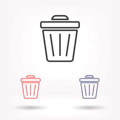 Trash vector icon , lorem ipsum Flat design